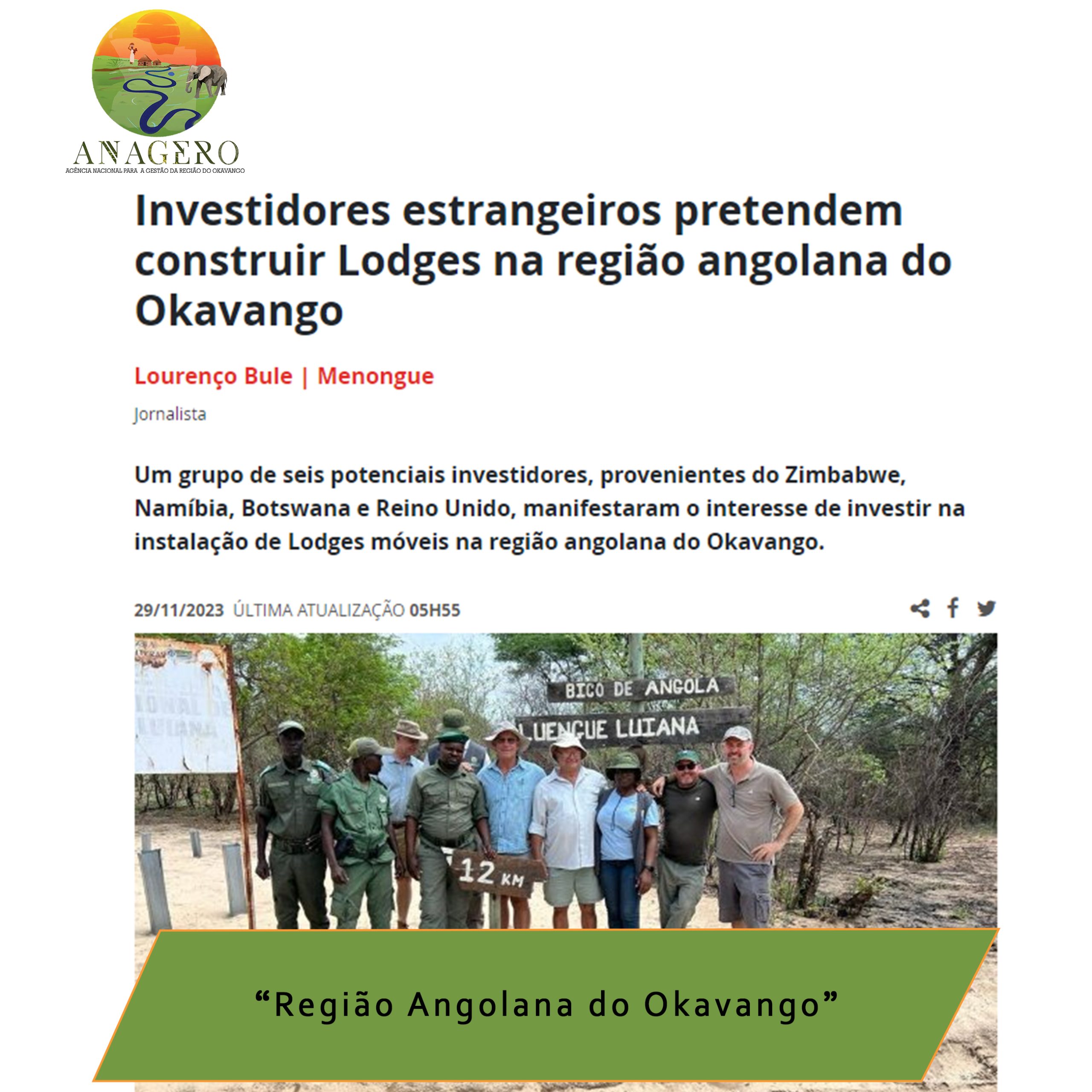 Read more about the article Investidores estrangeiros pretendem construir Lodges na região angolana do Okavango.